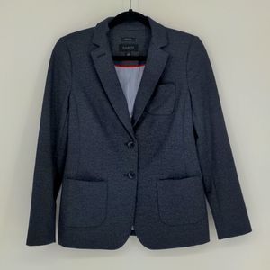 Talbots Women's Blue Twill Piqué Stretch Knit Aberdeen Blazer Jacket Size 4